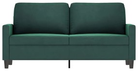 kétszemélyes sötétzöld bársony kanapé 140 cm