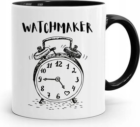 Fekete Bögre Watchmaker Órakészítőnek, fényképes nyomtatással