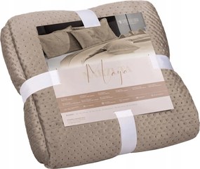 Dekoratív ágytakaró Maya 240x260 velúr steppelt bézs