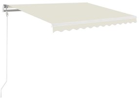 krémszínű kézzel kihúzható LED-es napellenző 350 x 250 cm