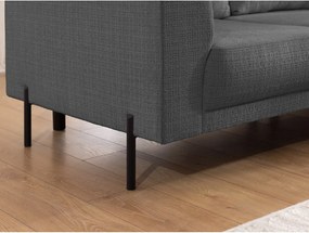 Sötétszürke zsenília sarokkanapé (jobb oldali-L alakú) Mauris – Ropez