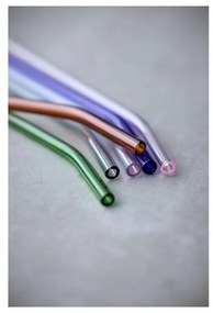 Üveg szívószál készlet tisztítókefével, 4 db-os – Lyngby Glas