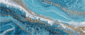 Kép - Világoskék márvány arannyal I. (120x50 cm)