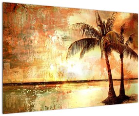 Kép - pálmafák a tengerparton (90x60 cm)