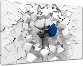 Vászonkép 120x80 Kék rózsa a deszkákon