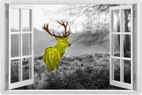 Poszter 60x40 Sárga szarvas Erdő Tájkép