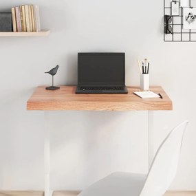 világosbarna kezelt tömör tölgyfa asztallap 80x40x(2-6) cm
