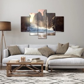 Kép - Az óceán sziklái és hullámai (150x105 cm)