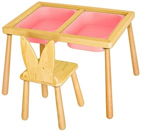 Gyerekasztal székekkel Table and Chair - Pink