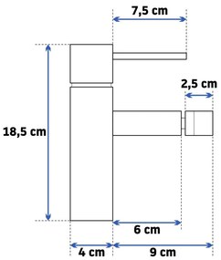 Rea TESS - bidé csaptelep, fekete, REA-B5006