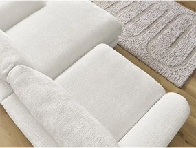 Fehér zsenília sarokkanapé (jobb oldali-heverő résszel) Leonore – Bobochic Paris