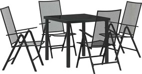 vidaXL Kert étkező szett 5 pcs Antracit Porszórt acél