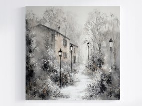 Vászonkép Canvas Tájkép Város Utca Sikátor Tél Hó 40x40