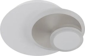 Globo 78414W Fali lámpa, matt fehér fém, matt nikkel fém, fehér akril, mozgatható, HxSz: 300x230mm, Mélység: 65mm, tartozék: LED 20W 230V, 2350lm forrás, 1490lm kimenet, 3000K