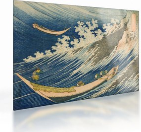 Üveg kép - Katsushika Hokusai, Fishing Boats at Choshi in Shimosa (Soshu Choshi) , reprodukciók (70x50 cm)