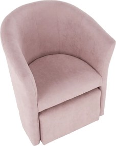 Klub fotel puffal, rózsaszín, ROSE