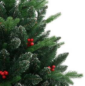 csuklópántos műkarácsonyfa piros bogyókkal 150 cm