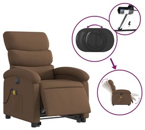 barna szövet dönthető elektromos álló masszázsfotel
