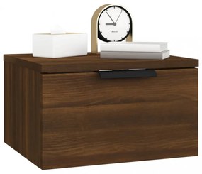 2 db barna tölgy falra szerelhető éjjeliszekrény 34x30x20 cm