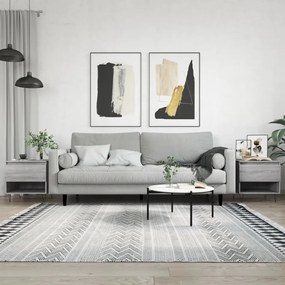 2 db szürke sonoma szerelt fa dohányzóasztal 50 x 46 x 50 cm