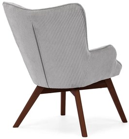 Szürke kordbársony fotel Niko – Ropez