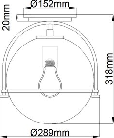 Quintiesse SOMERSET QN-SOMERSET-F-O-BK Plafonlámpa 1x60W/E27
