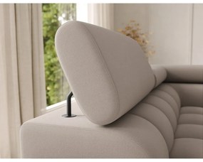 Világosbarna bársony kinyitható sarokkanapé (bal oldali-U alakú) Feraria – ELTAP