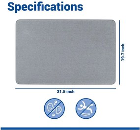 Szürke kovaföld fürdőszobai kilépő 50x80 cm Simi – Wenko