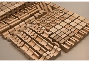 EkoToys - Természetes fa építőkockák, 220 db