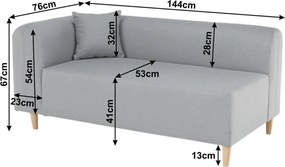 Kanapé, szürke, balos, BROKEN