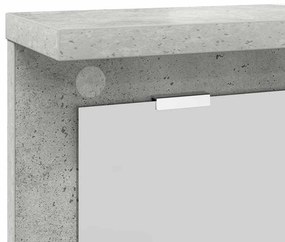 Fali Kabáthorog polcokkal Beton szürke 85 x 10 x 45 cm Faanyag