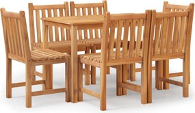 vidaXL 7 részes tömör tíkfa kerti étkezőgarnitúra