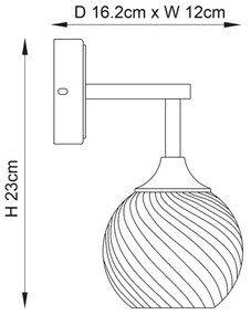 Endon 103173 - Fali lámpa ALLEGRA 1xE14/7W/230V réz/átlátszó