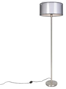 Design állólámpa acélból fekete-fehér árnyékolóval 47 cm - Simplo