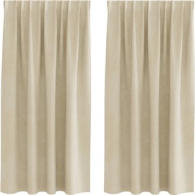 vidaXL Sötétítő függönyök 2 pcs Krém 140 x 175 cm Bársony