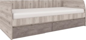 Ágy 2S, 90x200, nairobi gesztenye/onix, JESI NEW