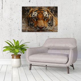 Kép - Portré egy tigris a vízben (70x50 cm)
