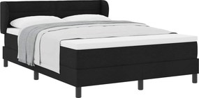 vidaXL Boxrugós ágy matracmal fejtámlával Fekete 160 x 200 cm szövet