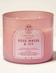 Bath &amp; Body Works szójagyertya Rose Water &amp; Ivy 3 kanócos 411g