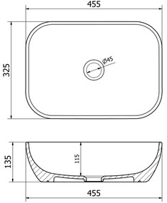 Mexen RITA mosdó, 45x32 cm, fehér / arany margó, 21084505