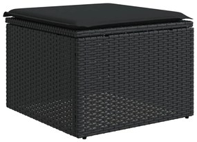 vidaXL fekete polyrattan kerti szék párnával 55 x 55 x 37 cm