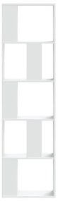 5 szintes fehér szerelt fa könyvespolc 45 x 23,5 x 162,5 cm