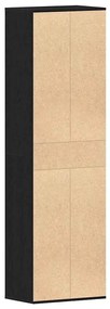fekete tölgy szerelt fa cipősszekrény 54 x 34 x 183 cm