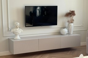 Nicole TV-szekrény 200 cm falra szerelhető, fiókos - kasmír matt