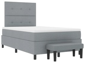 Box Spring Ágy Matraccal és Pad mosott szürke 120x200 cm Szövet