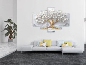 Kép – 3D elegáns életfa virágokkal (150x105 cm)