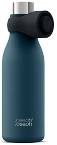 Sötétkék rozsdamentes acél utazó ivópalack 500 ml Loop – Joseph Joseph