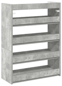 betonszürke szerelt fa cipőtartó 60x25x81 cm