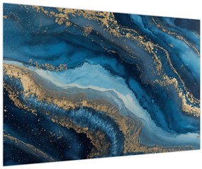 Kép - Kék márvány absztrakció (90x60 cm)
