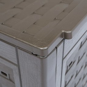Barna műanyag rattan kerti komposztáló 60 x 60 x 83 cm 300 L